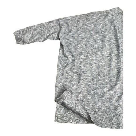 Loft Petites Women Grey Sparkle Cardigan Size M Petite Open Front 3/4-Sleeve - Picture 8 of 12